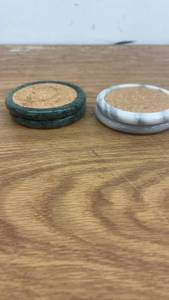 lot 276 image: Set of 4 Marble and Stone Coasters with Cork Inserts