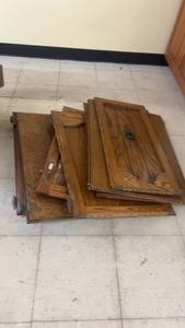 lot 321 image: Collection of Used Wooden Cabinet Doors with Hardware