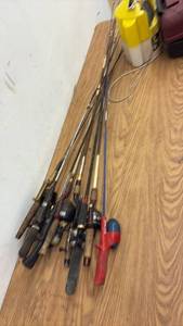 lot 375 image: Fishing Rod and Reel Lot with Tackle Box and Accessories