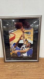 lot 386 image: Framed Autographed Basketball Photo Featuring Mark Madsen