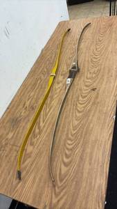 lot 399 image: Pair of Vintage Bear Recurve Bows Golden Bear and Archery Company Models