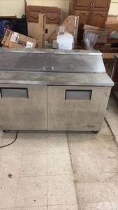True TSQ-48 Commercial Stainless Steel Sandwich Prep Table Refrigerator
