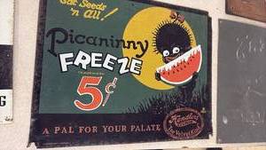 lot 436 image: Vintage Picanniny Freeze Metal Advertising Sign