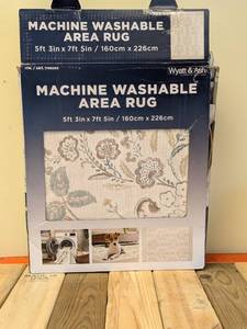 lot 66 image: NEW WYATT & ASH MACHINE WASHABLE AREA RUG -ZINNIA (5 3 x 7 5)