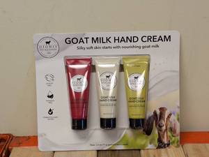 lot 133 image: DIONIS GOAT MILK HAND CREAM 3PK.