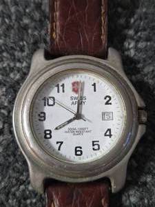 lot 30 image: SWISS Army Mens Quartz Watch. Swiss made movement.  Water resistant, stainless steel.