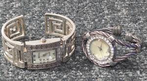 lot 21 image: Vintage - Ladies GENEVA Platinum and Figaro Stainless Steel Watches. Japan movement.