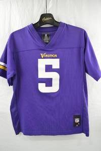 lot 159 image: Minnesota Vikings Bridgewater Youth Jersey Size Large