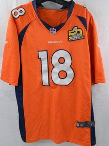 lot 161 image: Denver Broncos Peyton Manning Super Bowl 50 Jersey XL Nike