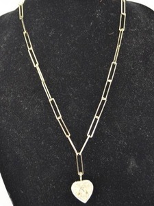 lot 218 image: Madonna Necklace with Heart Pendant and Paperclip Chain by Melinda Maria