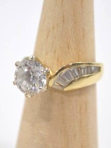 lot 222 image: 14k Yellow Gold Ring with Stone, 4.45g, Size 7