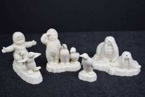 lot 49 image: Snowbabies Figurine Lot with Penguins and Walrus Arctic Theme