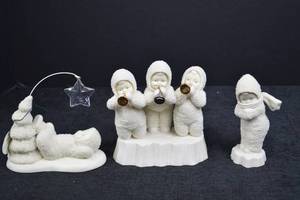 lot 50 image: Department 56 Snowbabies Figurine Lot - Starlight Starbright, Tiny Trumpeters