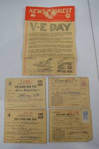 lot 245 image: WWII V-E Day News Digest and War Ration Book Collection