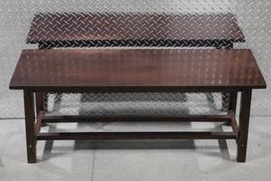 lot 98 image: Wooden Bench with Dark Finish, 17 x 42 Inches