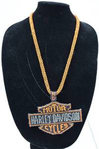 lot 298 image: Beaded Harley-Davidson Logo Necklaces