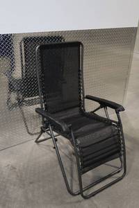lot 308 image: Black Mesh Zero Gravity Outdoor Recliner Chair