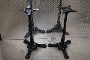 lot 319 image: Pair of Heavy Cast Iron Bistro Table Bases