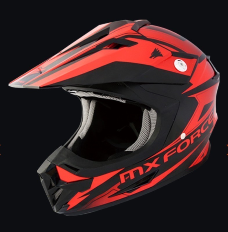 lot 3B image: MX Force MHS39 Jet Motocross Helmet - Red & Black - Adult Size Medium - Brand New