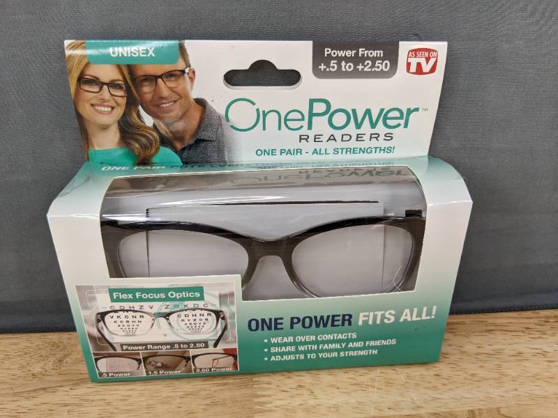 lot 99J image: One Power Readers Adjustable Reading Glasses 0.5 to 2.50 - Brand New