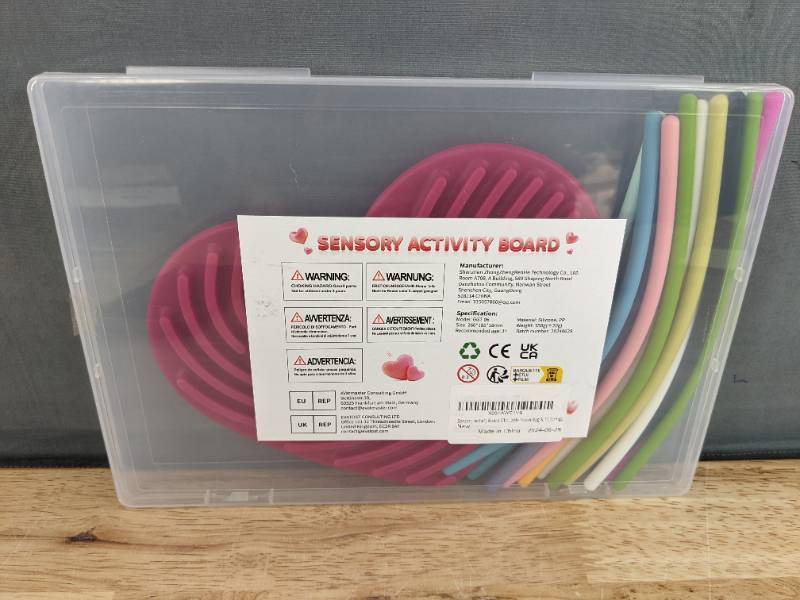 lot 263 image: Brand New Sensory Activity Board Heart Shape Ages 3 Up