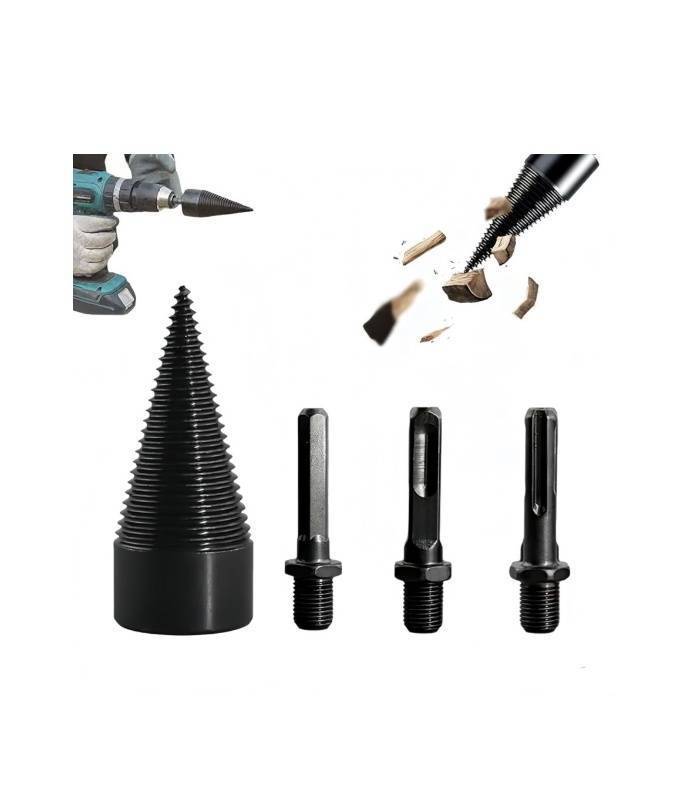 lot 286 image: Log Splitter Drill Bit Set with Adapters - Brand New