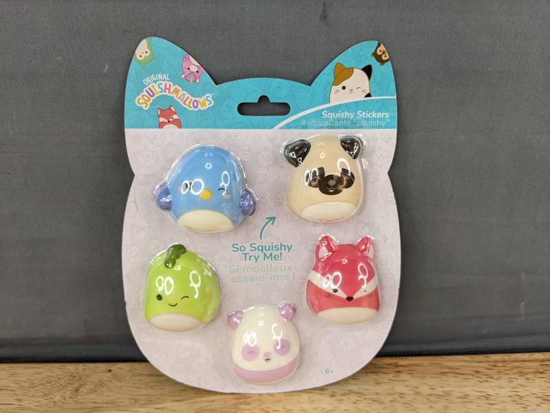 lot 35G image: 5 Squishmallows Squishy Stickers - Brand New