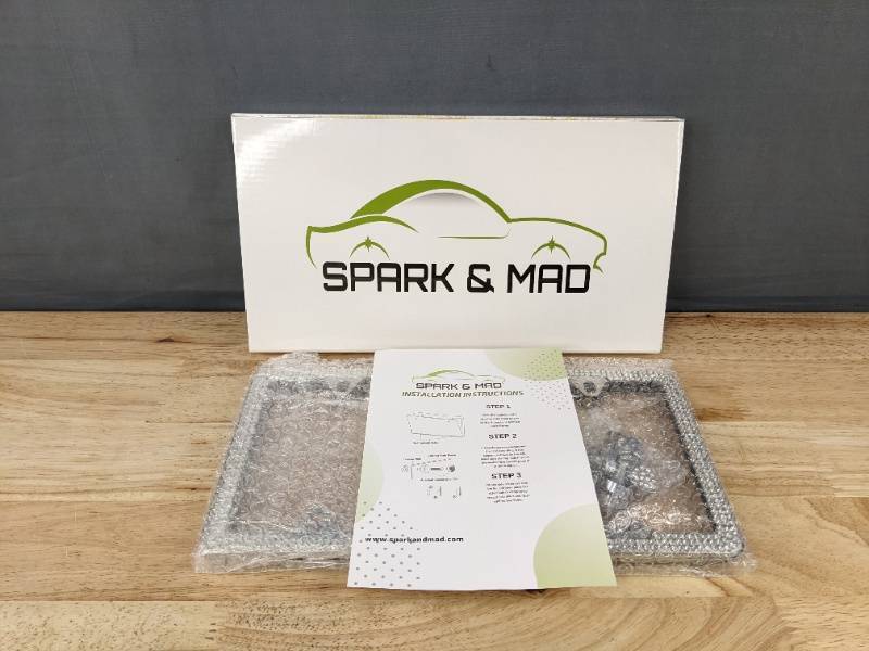 lot 274 image: 2 Bling License Plate Frames with Sparkly Rhinestones - Brand New