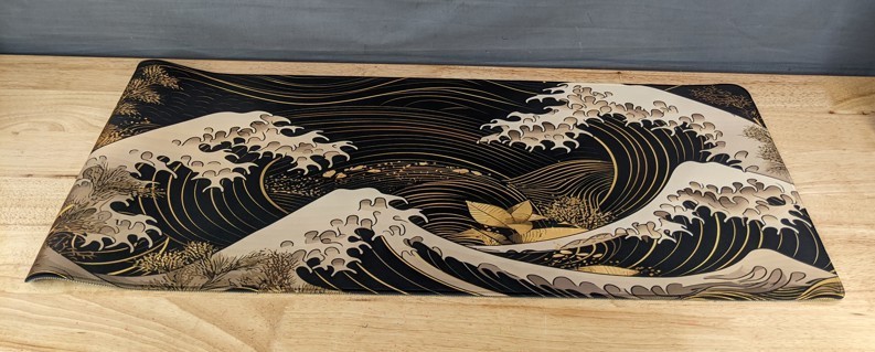 lot 227 image: Large Japanese Sea Wave Gaming Mouse Pad, 31 x 12 Inch - Brand New