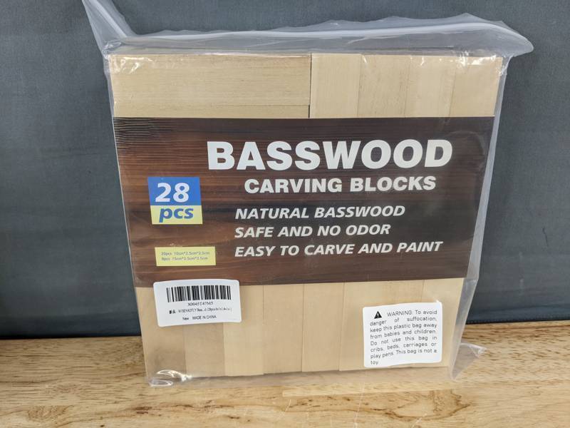lot 52F image: 28 Piece Basswood Carving Blocks Set - Brand New