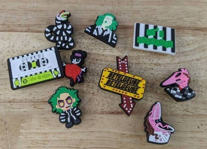 lot 82E image: 9 Brand New Beetlejuice Character Croc Charms