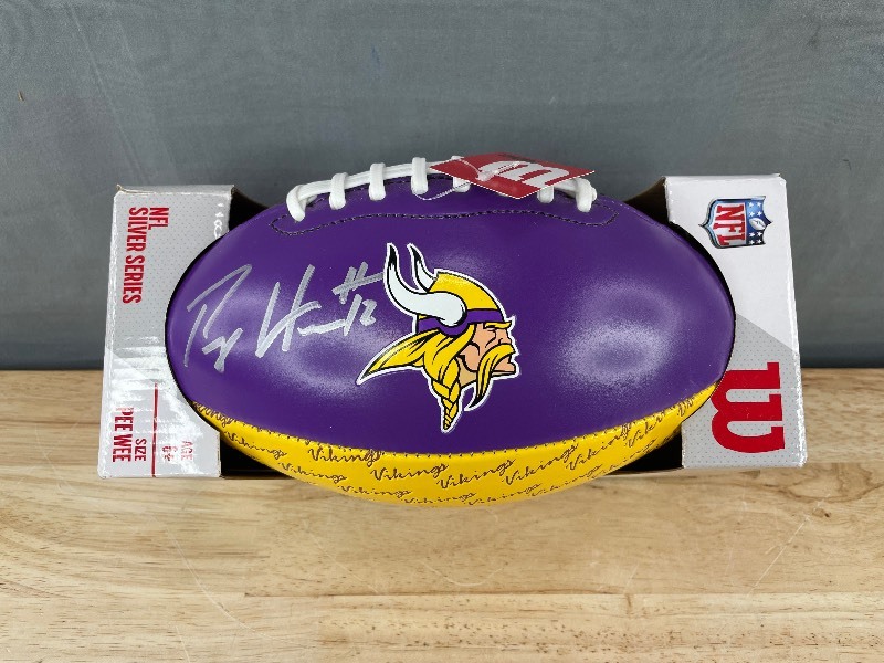 lot 14C image: Minnesota Vikings Percy Harvin Autographed Wilson NFL Silver Series Football I
