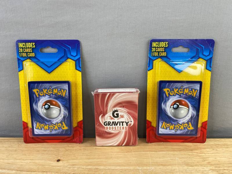 lot 1B image: Brand New Pokemon Card Lot - 2 Sealed 20-Card Packs with Foil Cards & Gravity Booster 60-Card Pack T