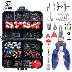 lot 57H image: 264 Piece Stainless Steel Fishing Tackle Kit with Pliers, Jig Hooks, Sinkers & more - Brand New