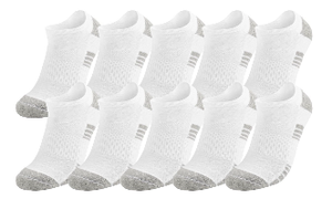 lot 33B image: Members Mark 10-Pack Athletic No-Show White Socks - Brand New