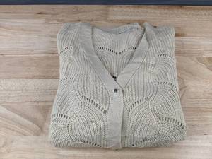 lot 215A image: Beige Button Up Sweater XL - Brand New