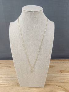 lot 205 image: Dainty Cross Necklace Gold Color - Brand New