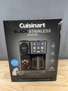lot 70 image: Cuisinart Black Stainless Coffee Center 2-in-1 Coffeemaker