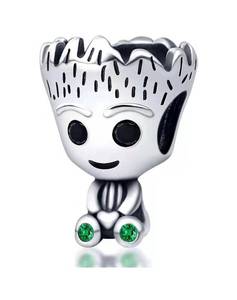 lot 157 image: Sterling Silver Groot-Inspired Charm with Green Cubic Zirconia - Brand New