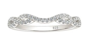 lot 159 image: Wuziwen Sterling Silver CZ Infinity Ring, Womens Size 8 - Brand New