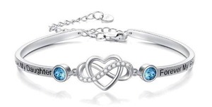 lot 167 image: Sterling Silver Always My Daughter Forever My Friend Bracelet $58 Retail - Brand New