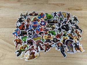lot 109L image: 50 Marvel Superhero Stickers - Brand New