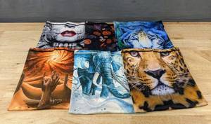 lot 179 image: 6 Balaclava Half Face Mask Shields, Breathable Prints - Brand New