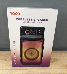 lot 210 image: Yoco Wireless Speaker Model Y503 Red - Brand New