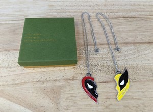 lot 9996 image: Deadpool and Wolverine Best Friends Necklace Set - Brand New