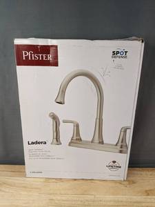 lot 94L image: Pfister Ladera Spot Defense Stainless Steel Kitchen Faucet - Brand New A