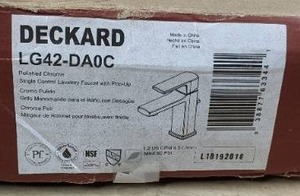 lot 71L image: Pfister Deckard LG42-DA0C Single Control Lavatory Faucet, Polished Chrome - New A