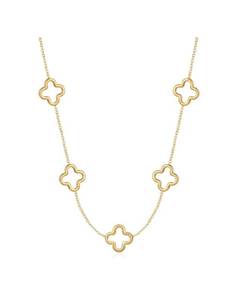 lot 260 image: Yaduda 18K Gold-Plated Stainless Steel Four Leaf Clover Necklace - Brand New