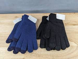 lot 261 image: 2 Pair Touch and 2 Pair Gripper Gloves, One Size Fits Most - Brand New