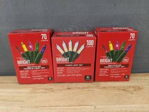 lot 336 image: 3 Make the Season Bright Holiday Light Sets - Brand New
